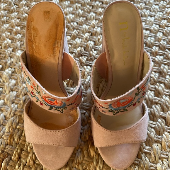 N/A Embroidered Pink Mules - Picture 1 of 7